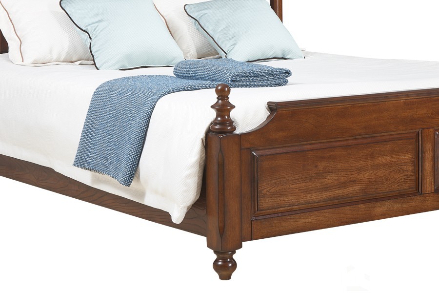 端庄优雅 俄罗斯核桃木实木框架床 1.5/1.8米