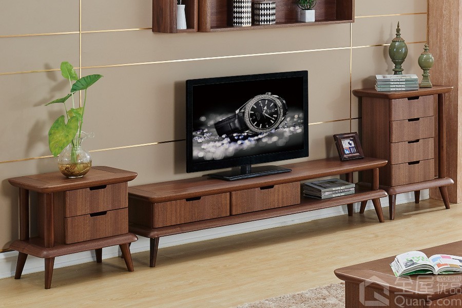 简约北欧风 不对称设计 实木地柜/电视柜 1.8米