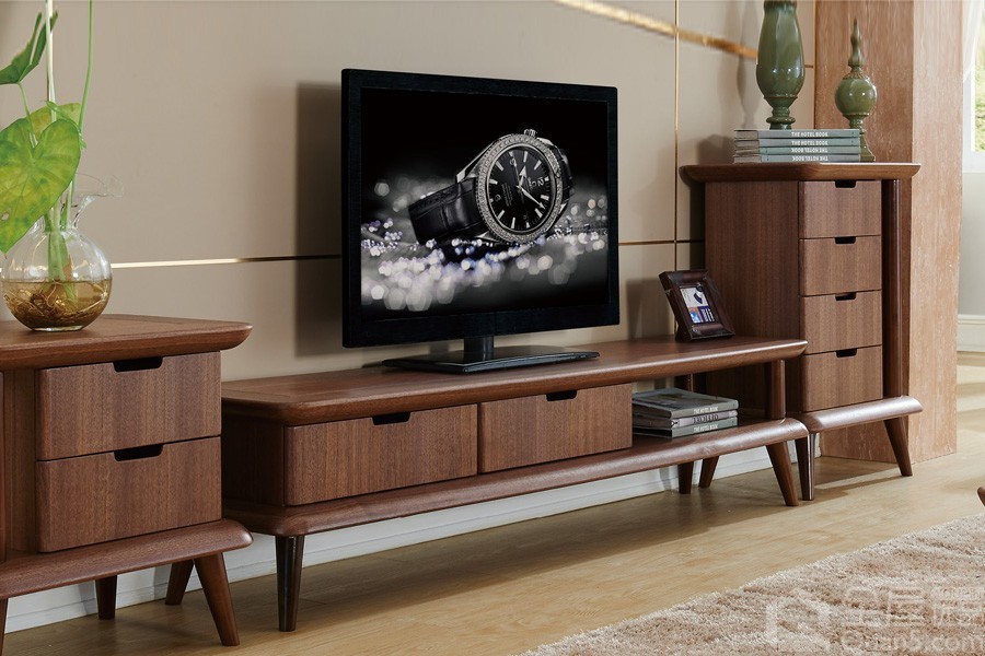 简约北欧风 不对称设计 实木地柜/电视柜 1.8米